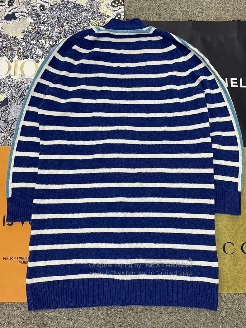 Hermes Hermes Blue and White Striped Printed Knit Cardigan Size XS / US 0-2 / IT 36-38 - 3 Thumbnail