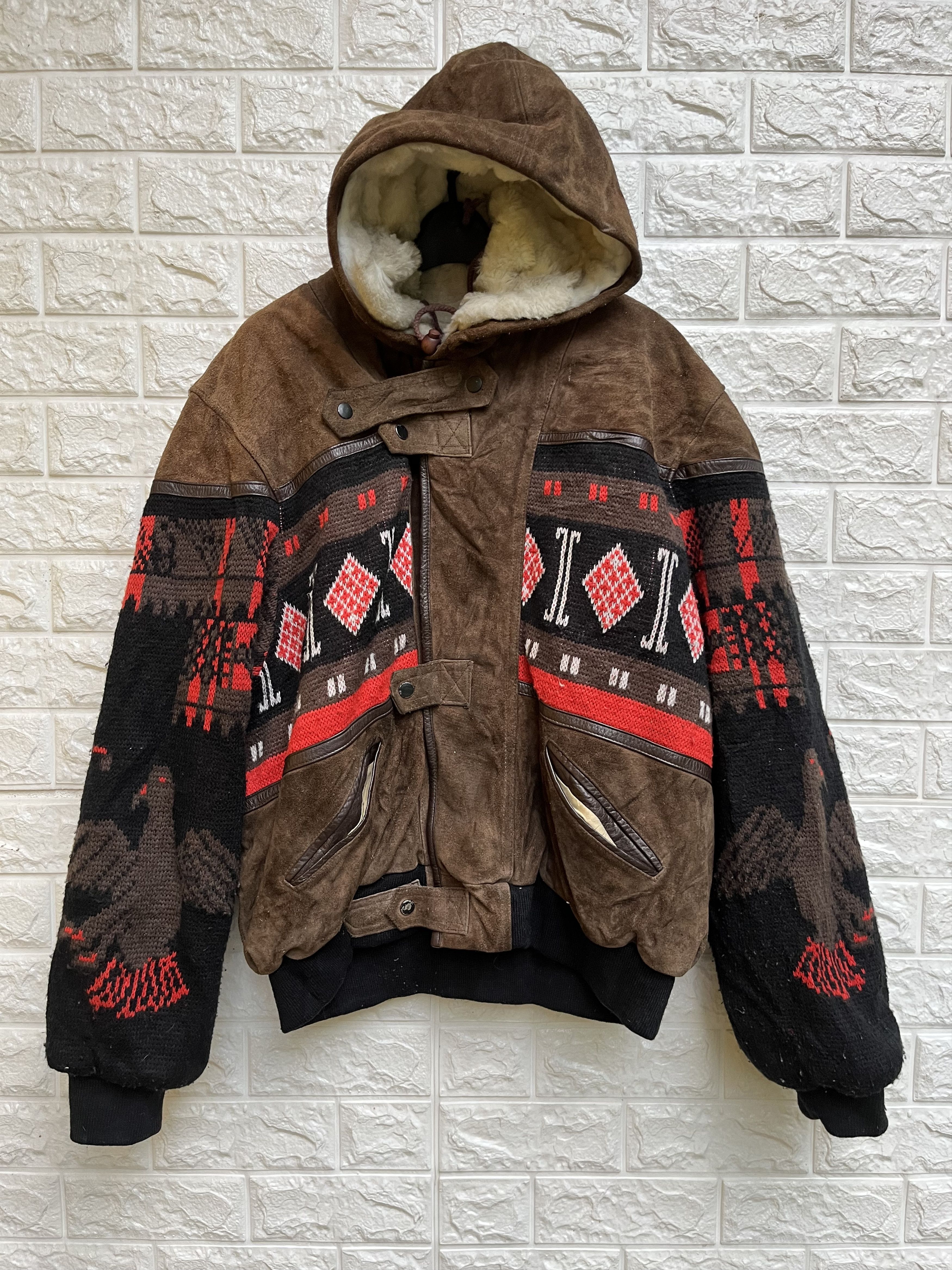 image of Vintage Allix Japanese Designer Fashion Style Leather Jacket in Coco Brown, Men's (Size Large)
