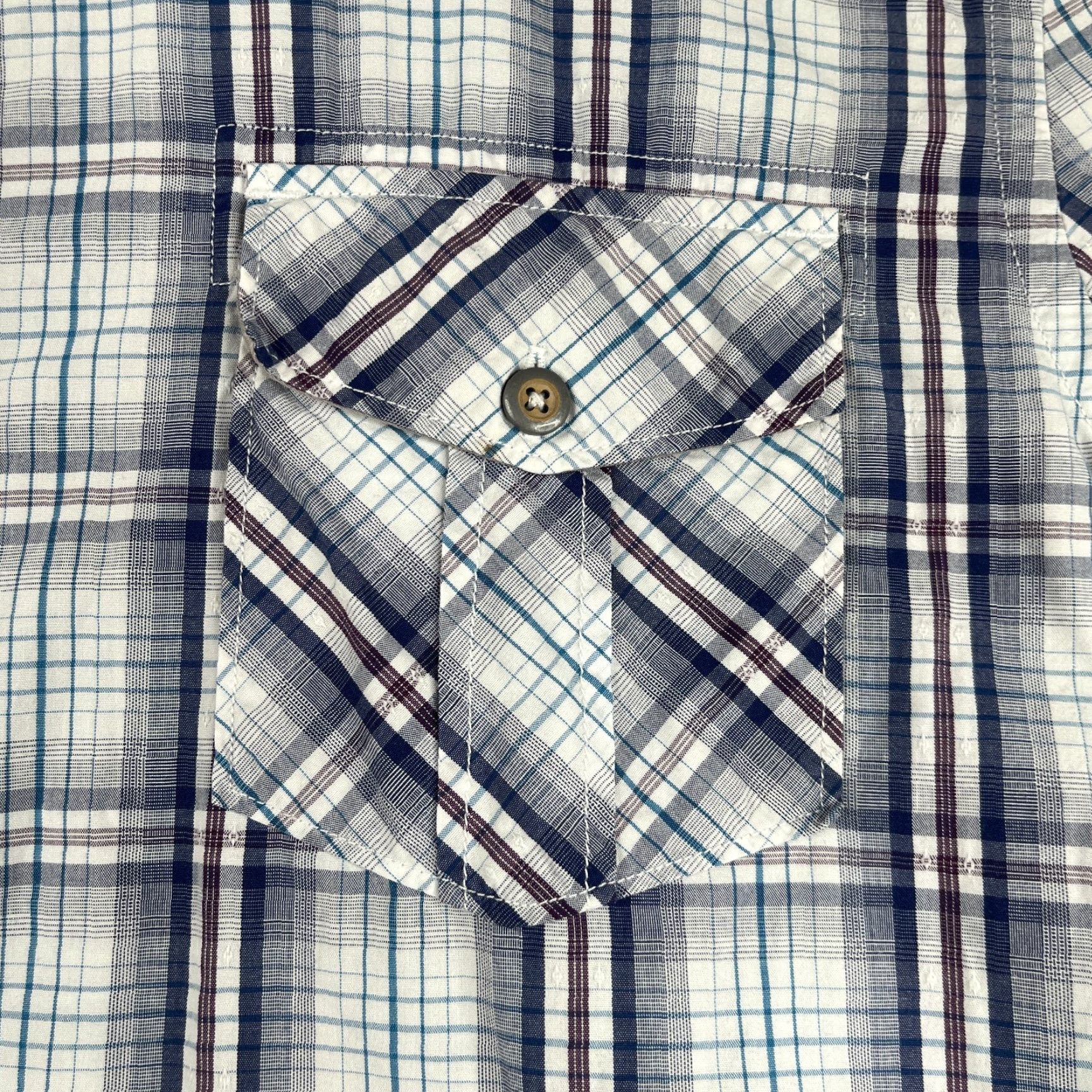 American Eagle Outfitters American Eagle Outfitters Shirt Mens XL Blue Plaid Pocket Button Up Short Sleeve Size US XL / EU 56 / 4 - 2 Thumbnail
