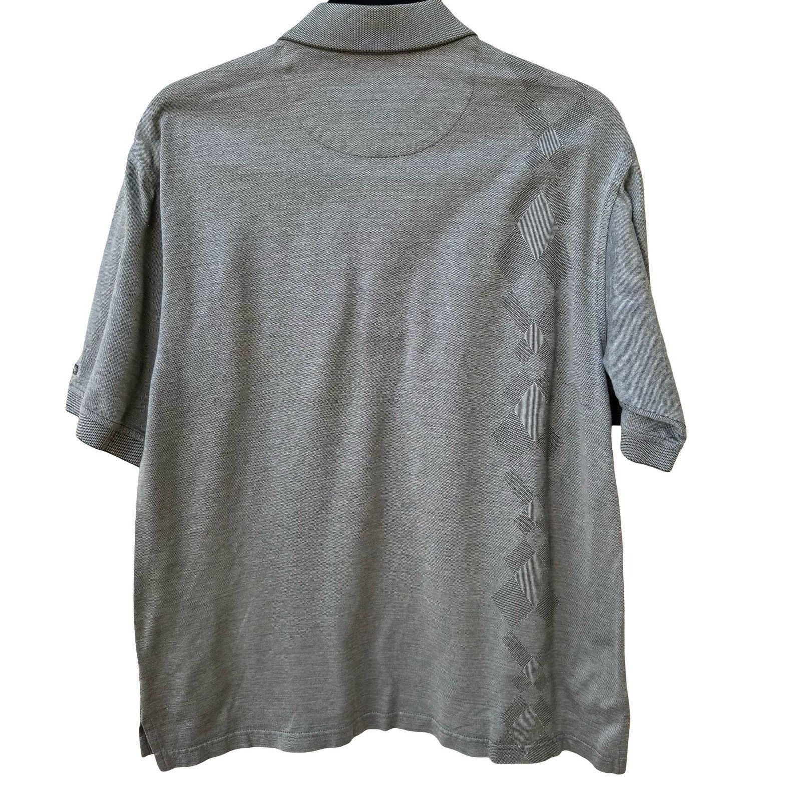 Izod IZOD Mens Double Mercerized Gray Polo Shirt Argyle Diamond P Size US M / EU 48-50 / 2 - 8 Thumbnail