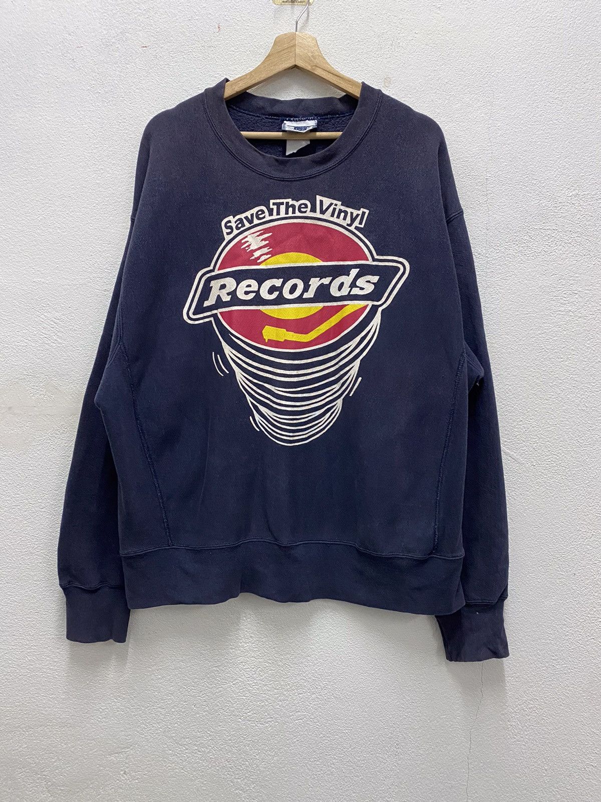 Band Tees × Vintage Vintage save the vinyl records sweatshirt Size US XL / EU 56 / 4 - 1 Thumbnail