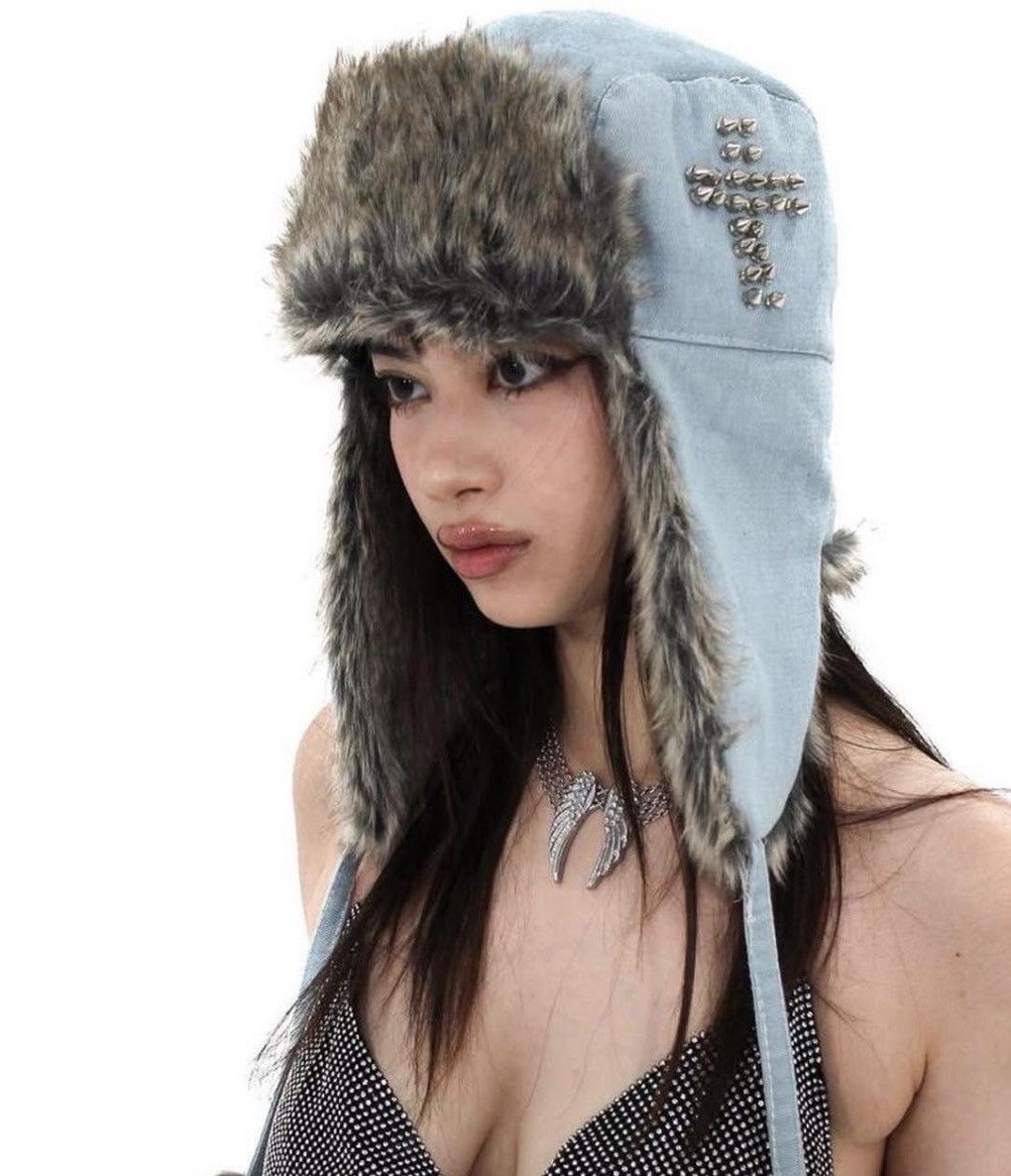 Other heavensent! Trapper Hat blue denim fur Size ONE SIZE - 1 Thumbnail
