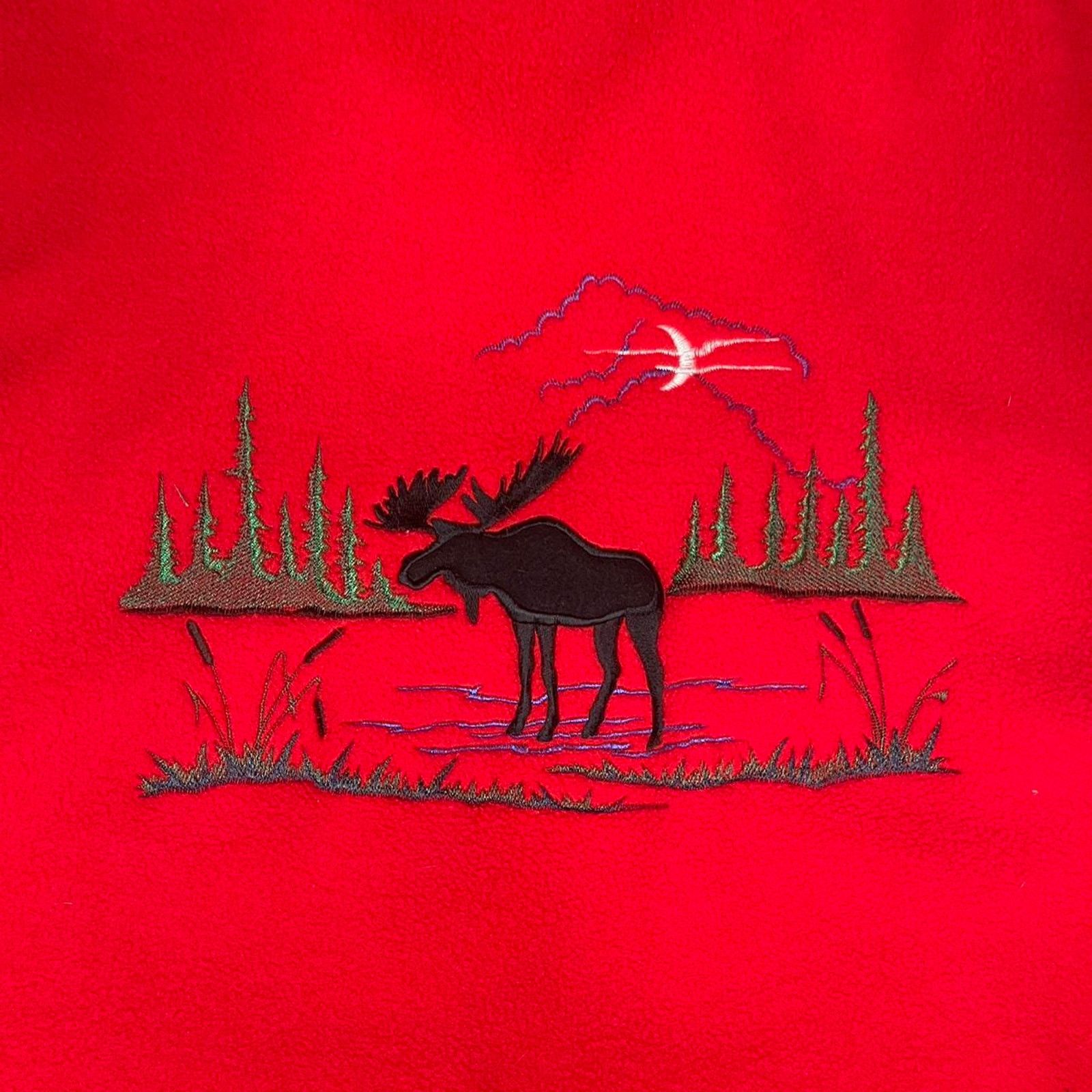 Other Vintage Moose Nature Zip Up Fleece Jacket Size US XL / EU 56 / 4 - 3 Thumbnail