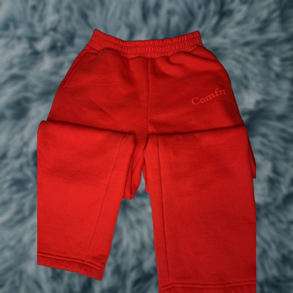 Vintage CMFRT Comfort Straight Leg Red Sweatpants Sweat Unisex Adults M Size 32" / US 10 / IT 46 - 1 Thumbnail
