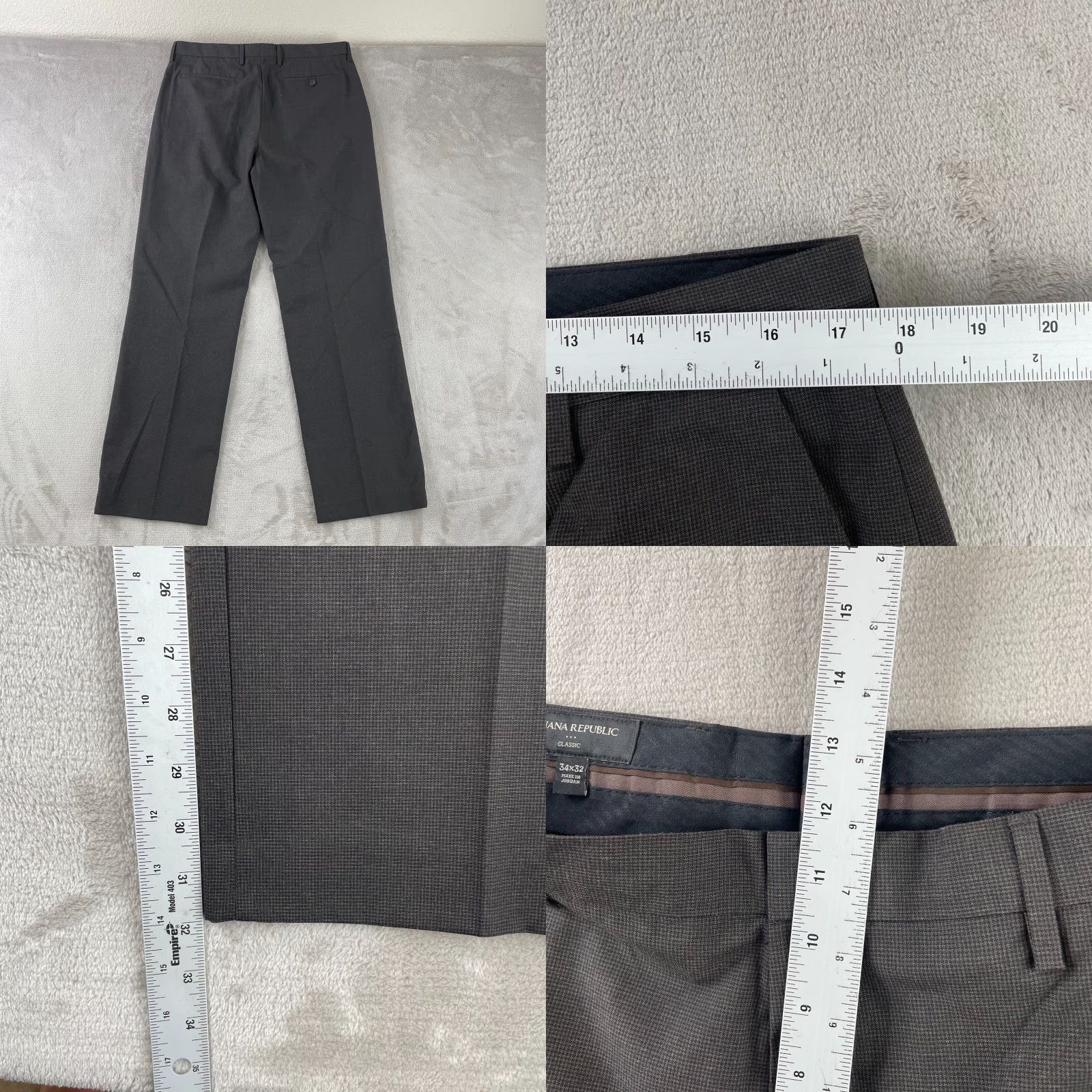 Banana Republic Banana Republic Dress Pants Men 34x32 Heather Brown Straight Leg Classic Fit Pants Dress Men's Brown Heather 34x32 Size US 34 / EU 50 - 8 Thumbnail