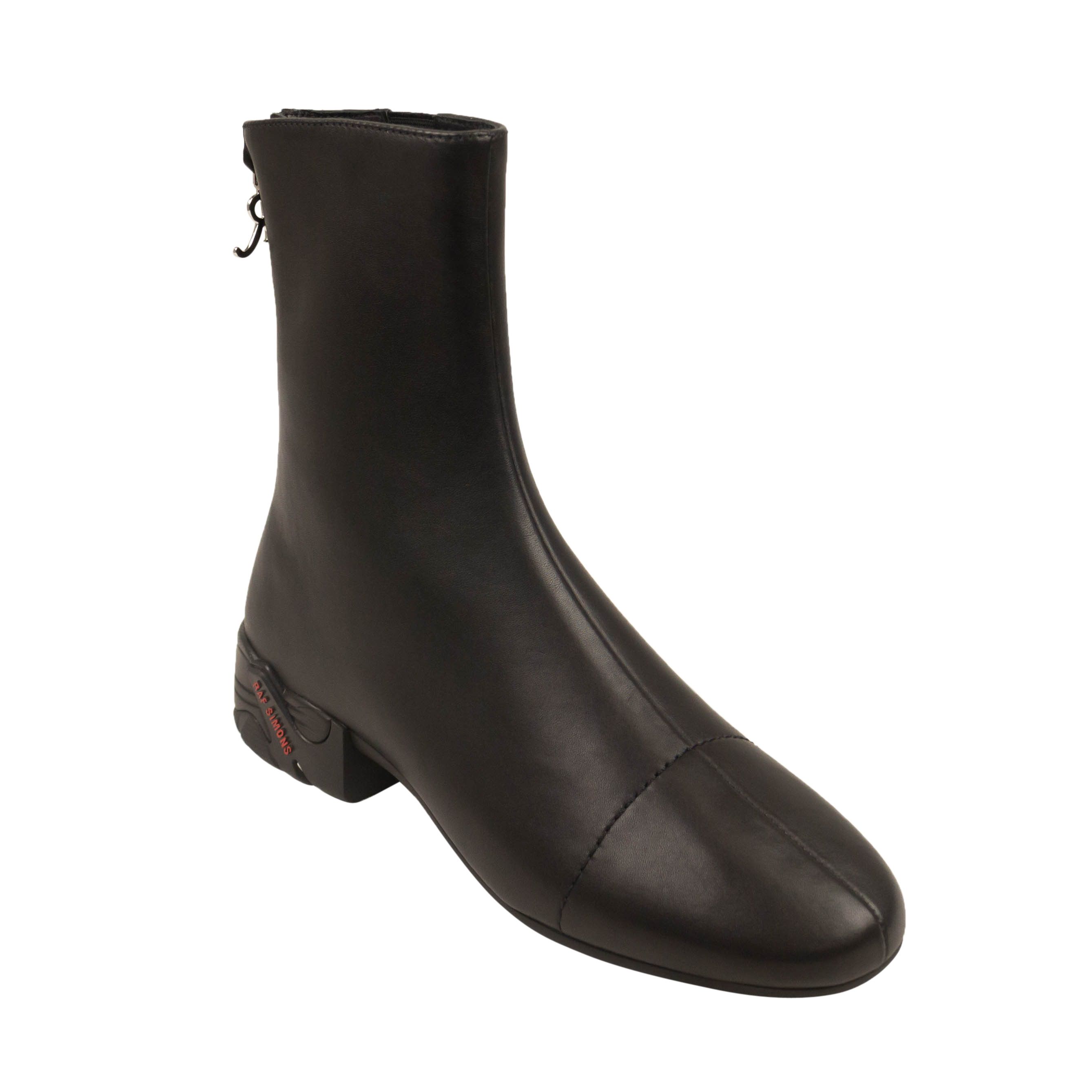 image of Raf Simons Black Solaris High Leather Ankle Boots Size 9/42, Men's