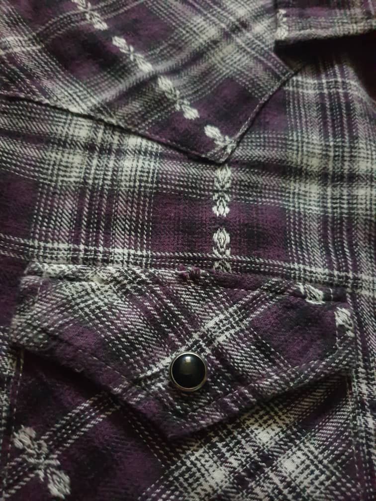 PPFM 💥Gilevans checkered purple inspired sugarcane western shirt Size US M / EU 48-50 / 2 - 3 Thumbnail