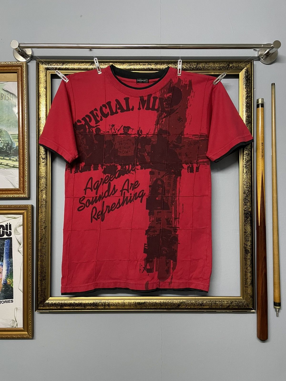 Japanese Brand Vintage 1990s Japan Designer Freebeat Refreshing Punk Tshirt Size US XS / EU 42 / 0 - 1 Thumbnail