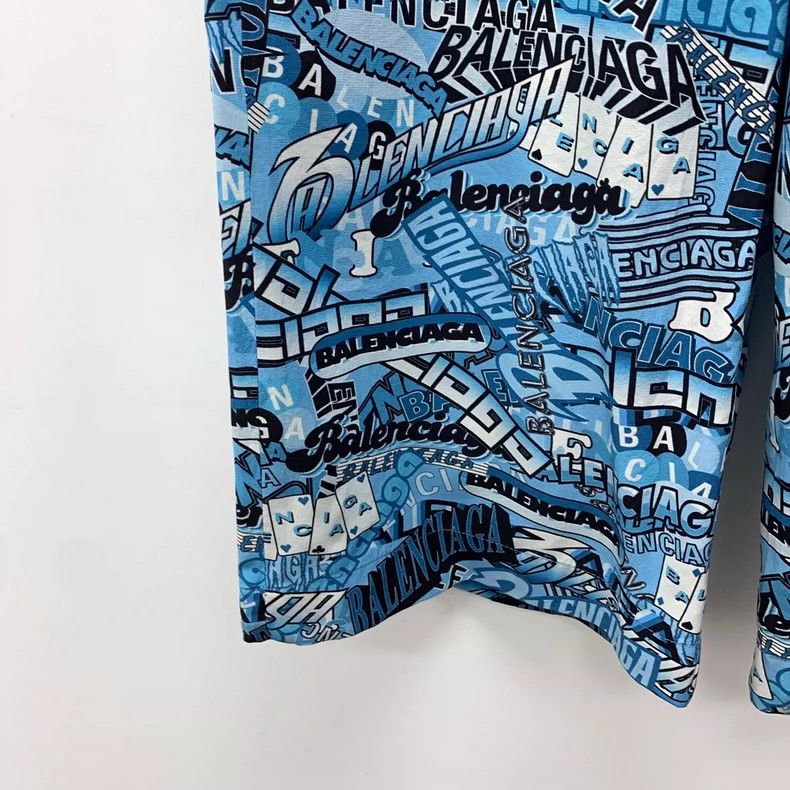 Balenciaga Balenciaga Blue logo monogrammed printed mulberry silk cas Size US 36 / EU 52 - 5 Thumbnail