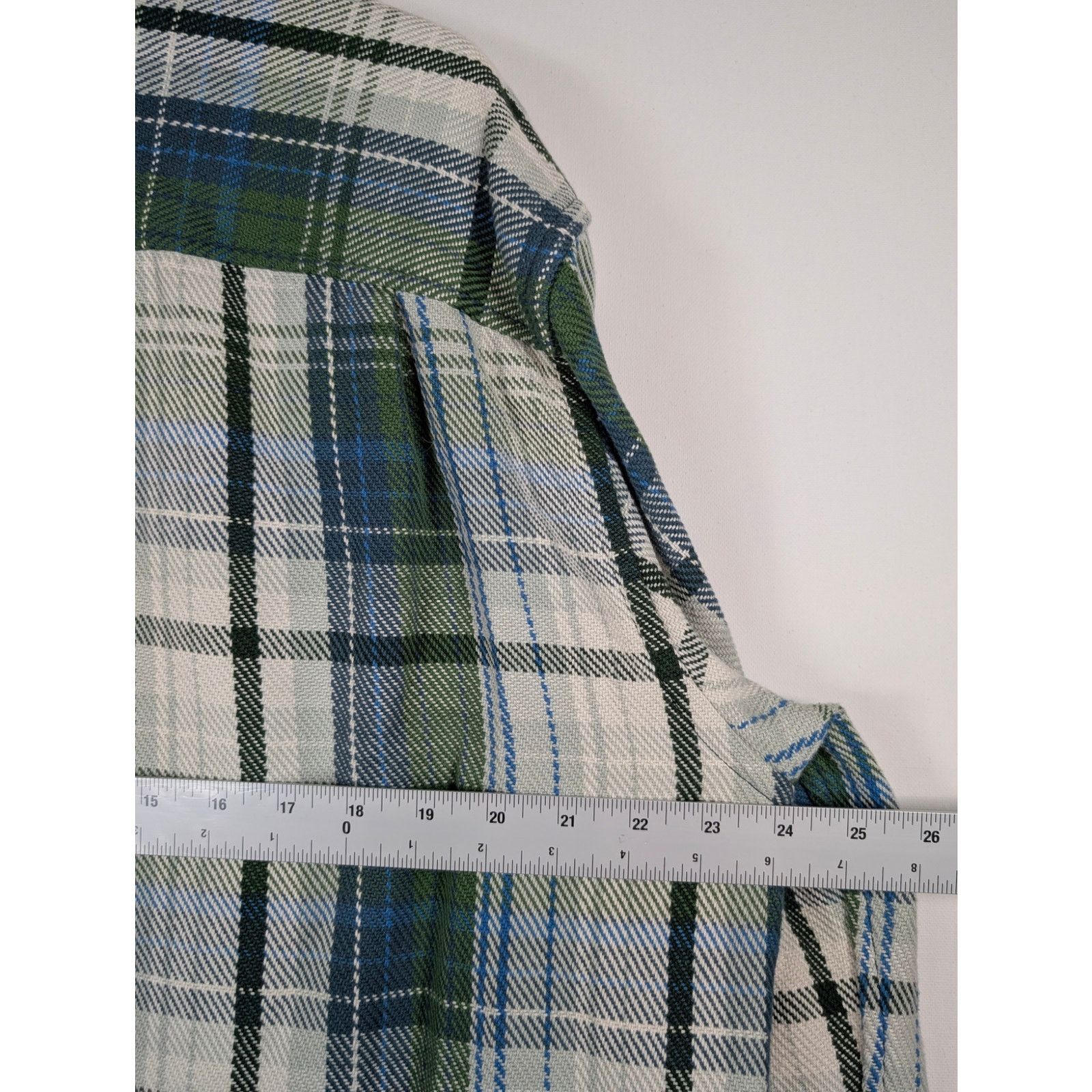Outerknown Outerknown Blanket Shirt Green Blue Plaid Long Sleeve Men’s Size US XL / EU 56 / 4 - 8 Thumbnail