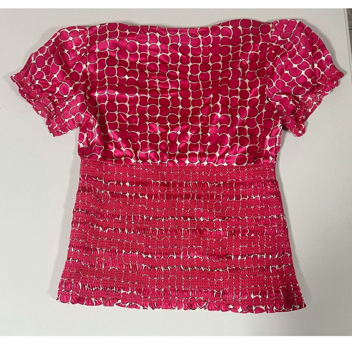 I.N.C INC Pink Circles Abstract Silk Shirt Top Blouse Size 6 🩷✨ Size M / US 6-8 / IT 42-44 - 4 Thumbnail