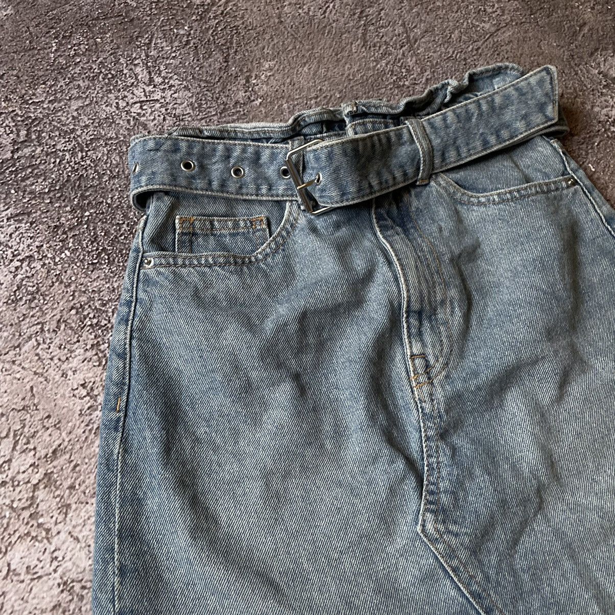 Vintage Vintage 90s Washed Blue Mini Skirt Grunge Y2K Distressed 28 Size 28" / US 6 / IT 42 - 3 Thumbnail