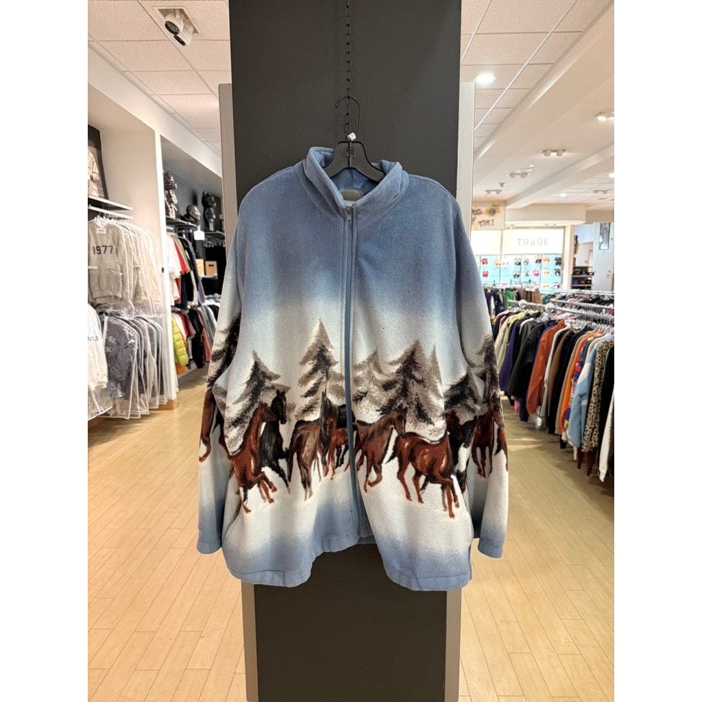 Y2K Blair Brand Vintage All Over Print Horse Fleece Sz 3XL