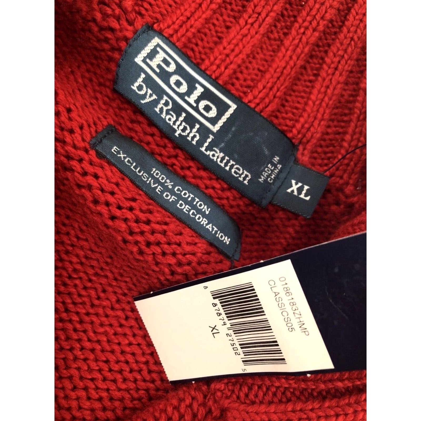 Polo Ralph Lauren POLO / RALPH LAUREN Sweater - Knit Zip Collar XL Embroidered Pony Red Mens Pullover Knit Shirt Size US XL / EU 56 / 4 - 5 Thumbnail