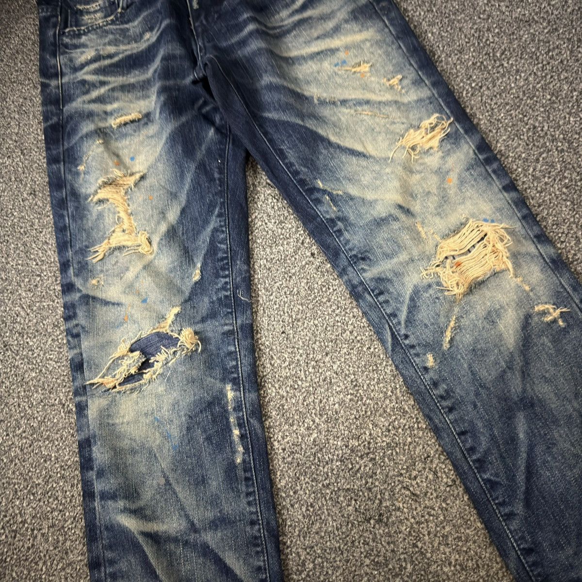 Black Label Distressed Black Label Paint Destroy Denim Jeans Amiri Style Size US 30 / EU 46 - 5 Thumbnail