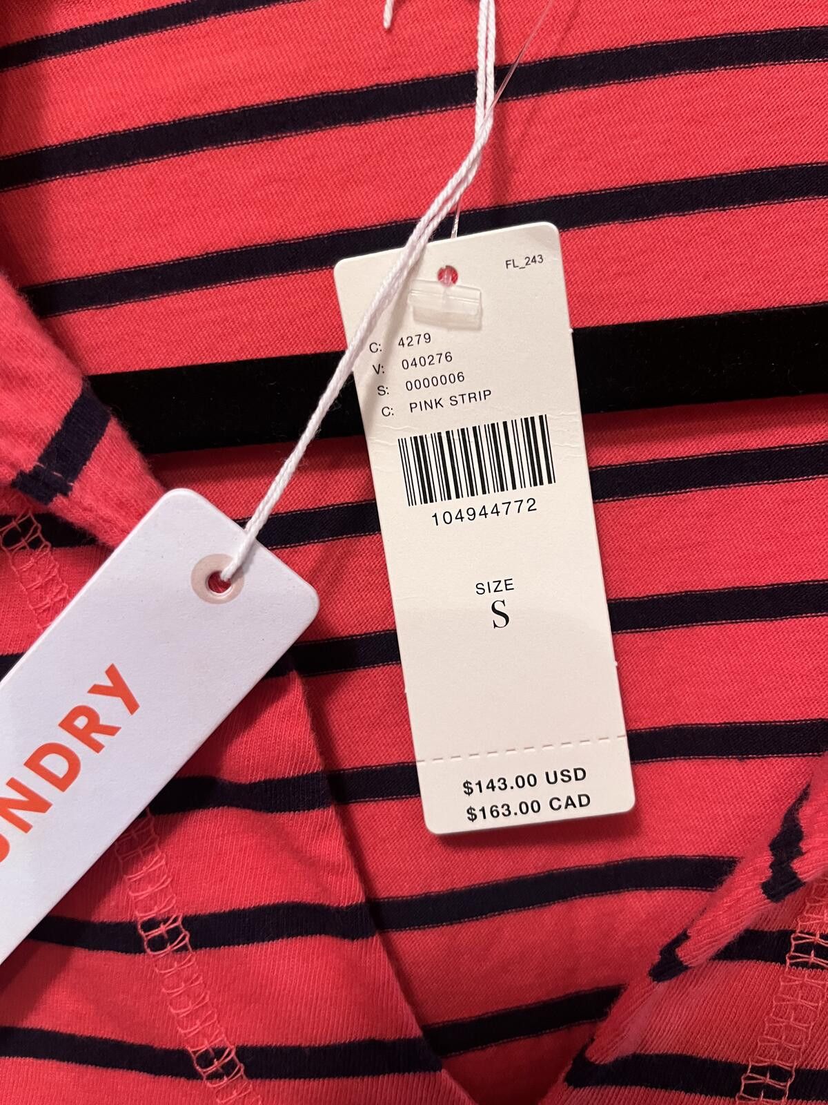 Other Anthropologie Sundry Neon Pink Stripe Bubble Hem Mini Dress Size S / US 4 / IT 40 - 5 Thumbnail
