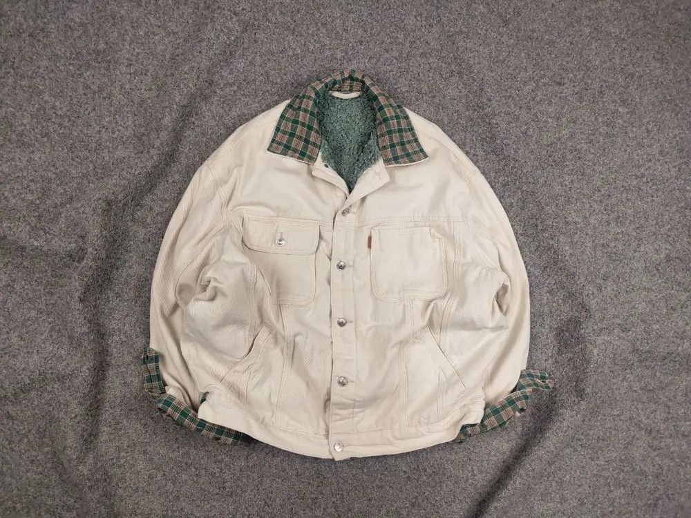 Masonprince Studios Design Beige Denim Fur Oversized Jacket