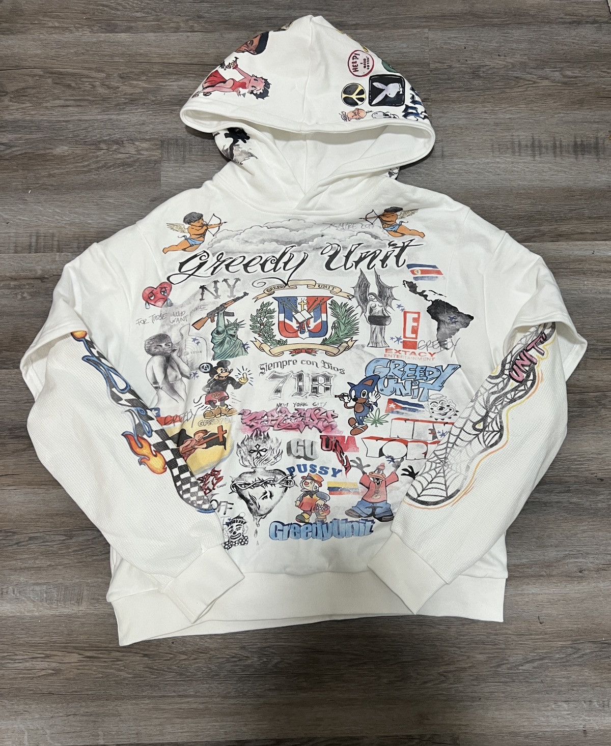 Streetwear Greedy unit layer hoodie | Grailed