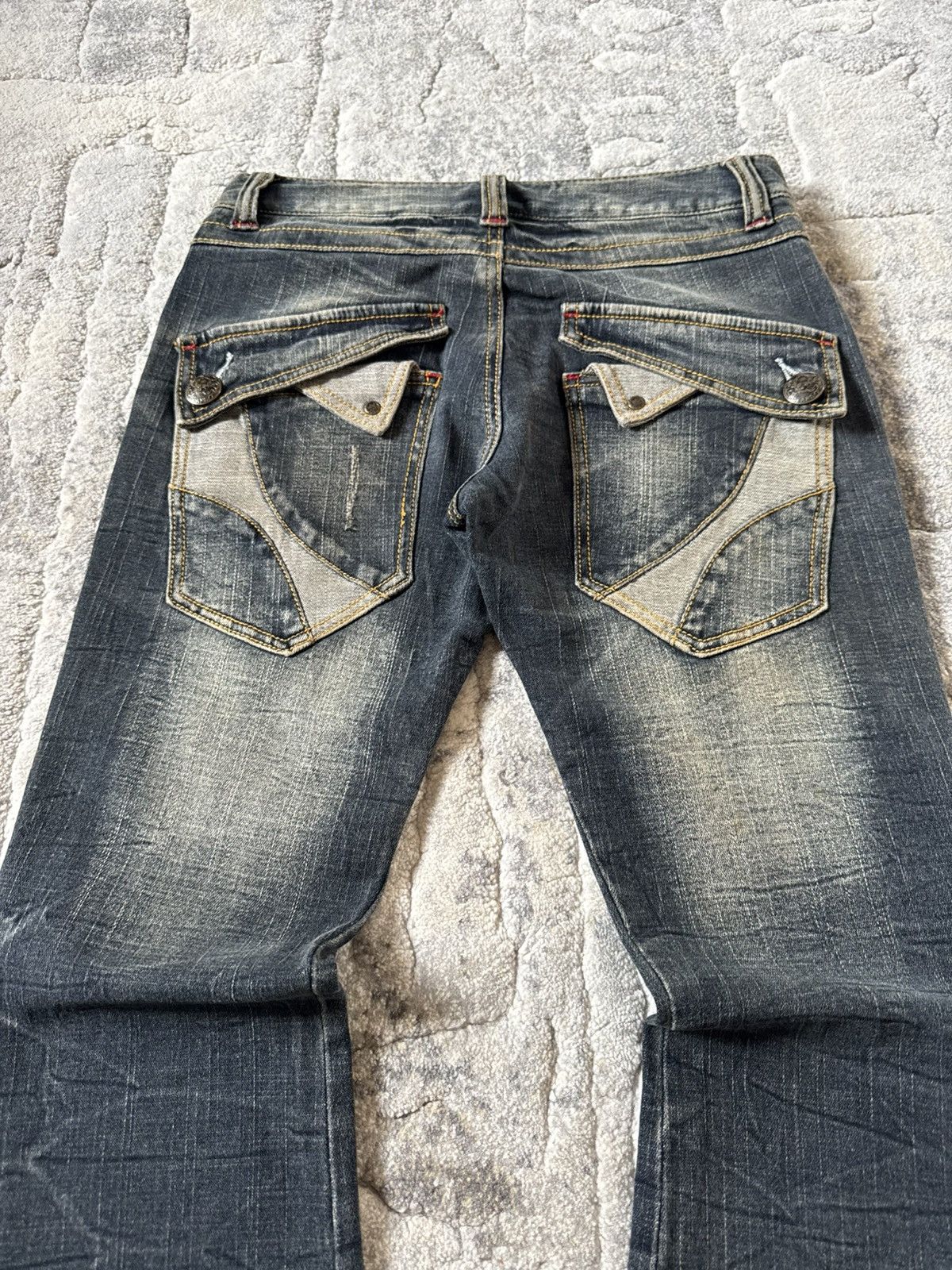 If Six Was Nine Ifsixwasnine Lgb Kapital Junya Style Low Rise Flared Jeans Size US 28 / EU 44 - 4 Thumbnail
