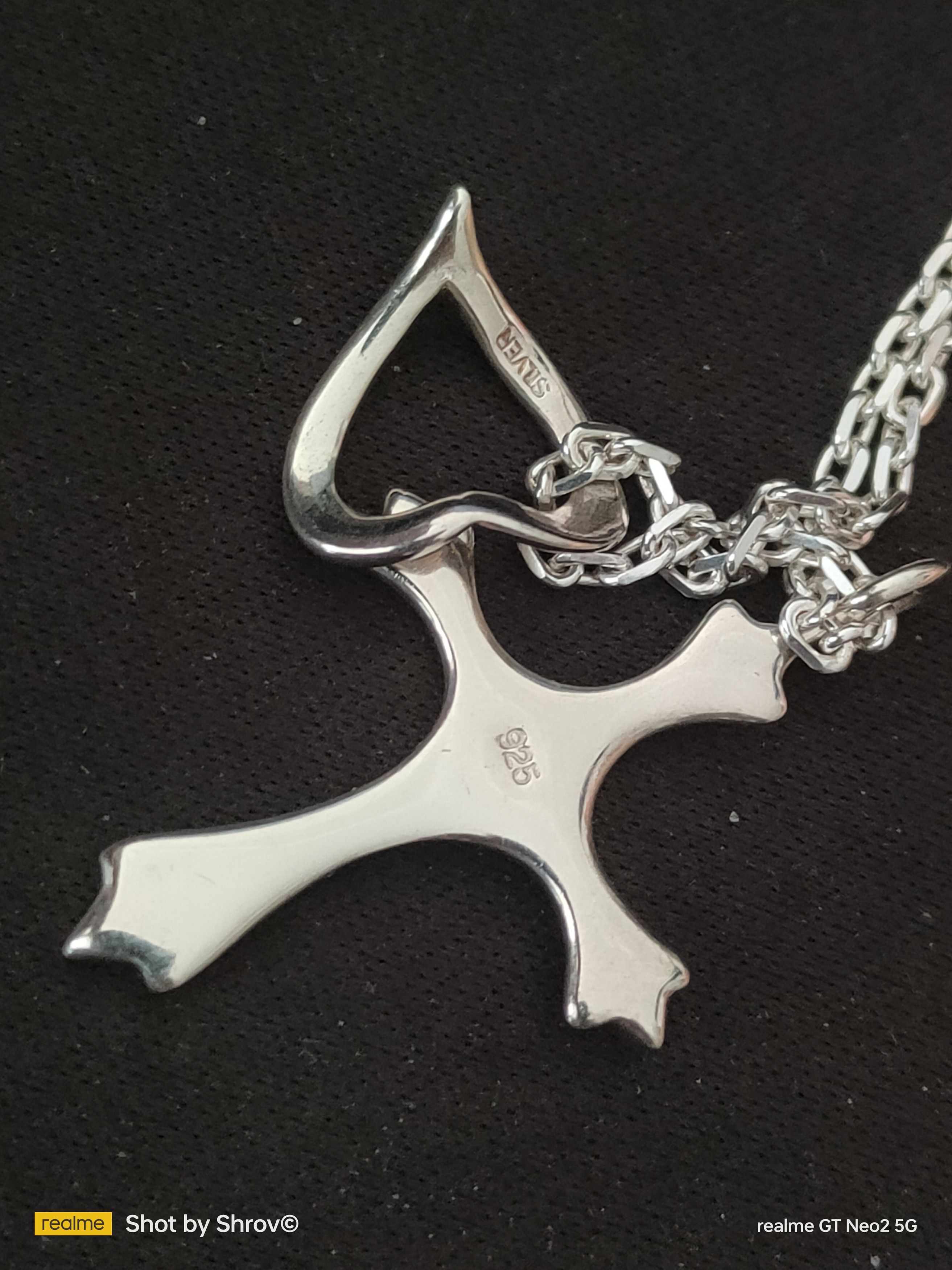 Other RHODIUM HEART CROSS 925 STERLING SILVER BIKER GOTHIC PENDANT Size ONE SIZE - 1 Thumbnail