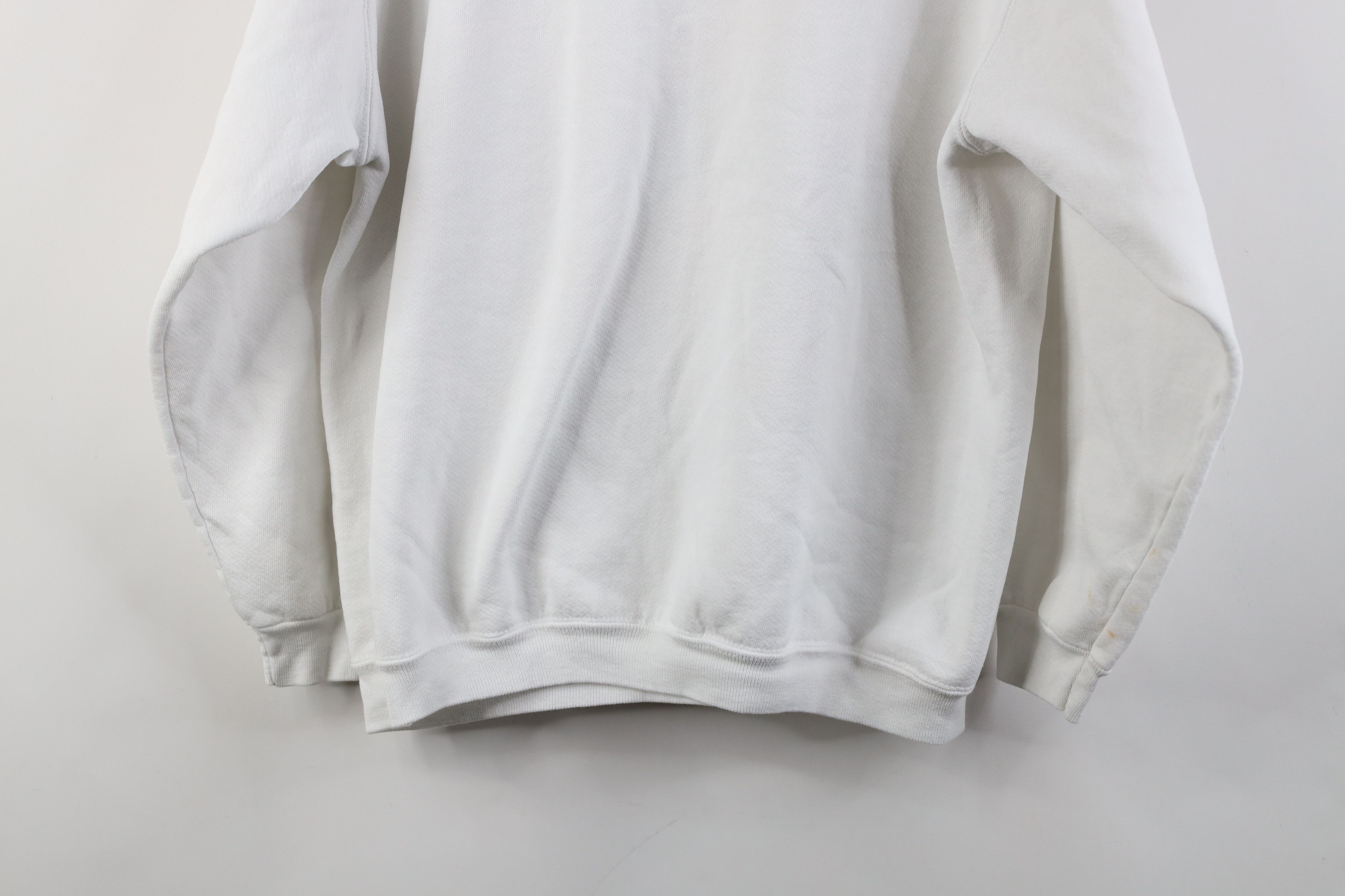 Vintage Vintage 90s Streetwear Blank Crewneck Sweatshirt White Size L / US 10 / IT 46 - 12 Thumbnail