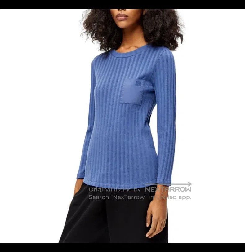 Other Loewe Khaki Green Solid Long-Sleeve Slim-Fit Knit Top Size S / US 4 / IT 40 - 6 Thumbnail