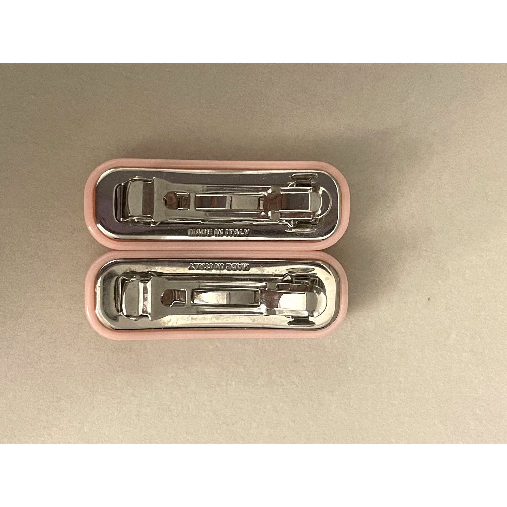 Miu Miu Miu Miu Crystal Embellished Pink Hair Clips Made In Italy Wi Size ONE SIZE - 2 Thumbnail
