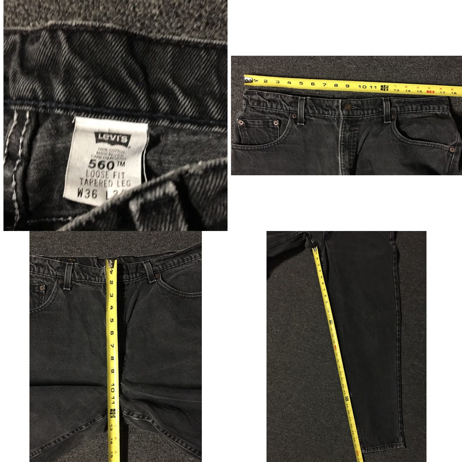 Levi's VINTAGE Levi's 560 Jeans Mens 35 USA 80s 90s Faded Distress Grunge Biker Punk Skate Cowboy Size US 36 / EU 52 - 8 Thumbnail