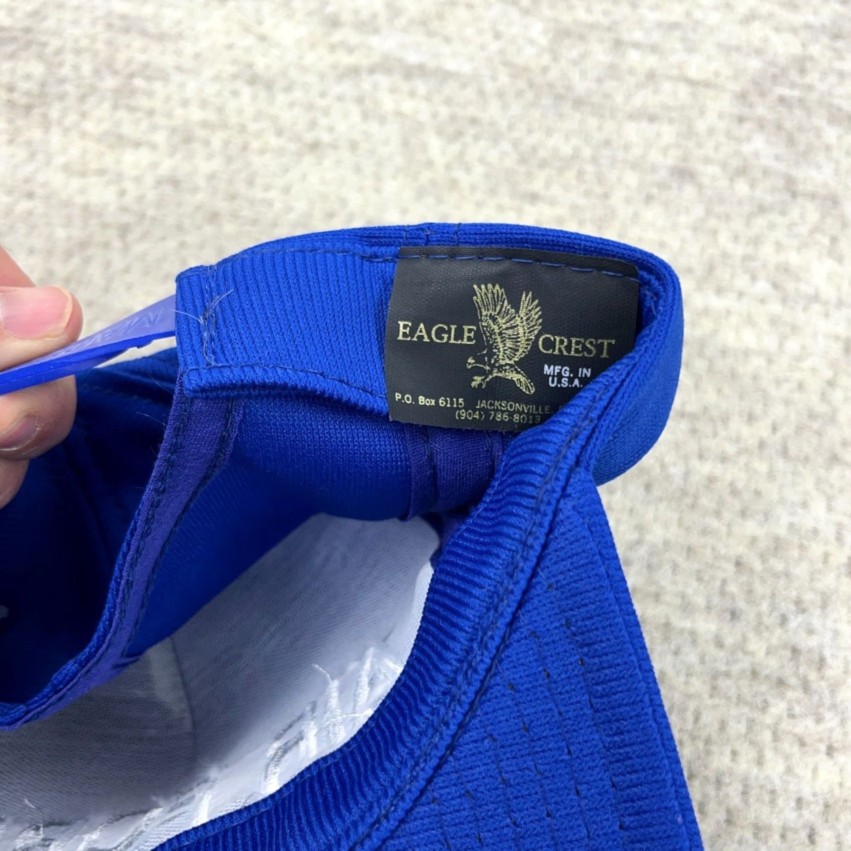 Vintage VINTAGE Eagle Crest Hat Cap Snapback Made In USA Military Veteran 90s USAF BL9 Mens One Size Blue Cotton Polyester Knit Size ONE SIZE - 7 Thumbnail