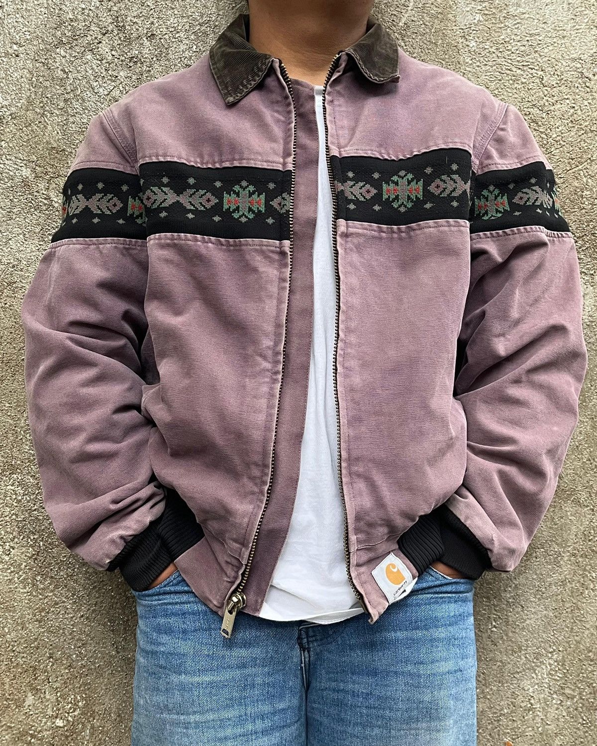 Carhartt Vintage Carhartt JQ0457 - “Aztec” Jacket Faded Damson Size US L / EU 52-54 / 3 - 2 Thumbnail