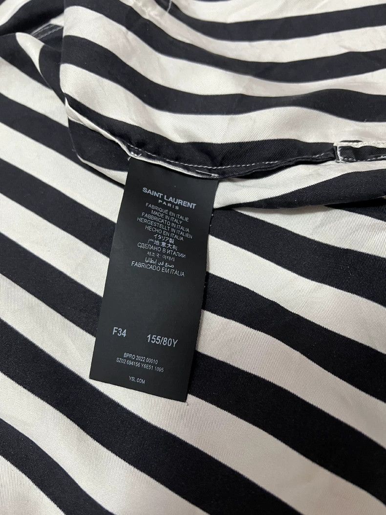 Saint Laurent Paris Saint laurent paris Black and white striped silk shirt 2506 Size XXS / US 00 / IT 34 - 6 Thumbnail