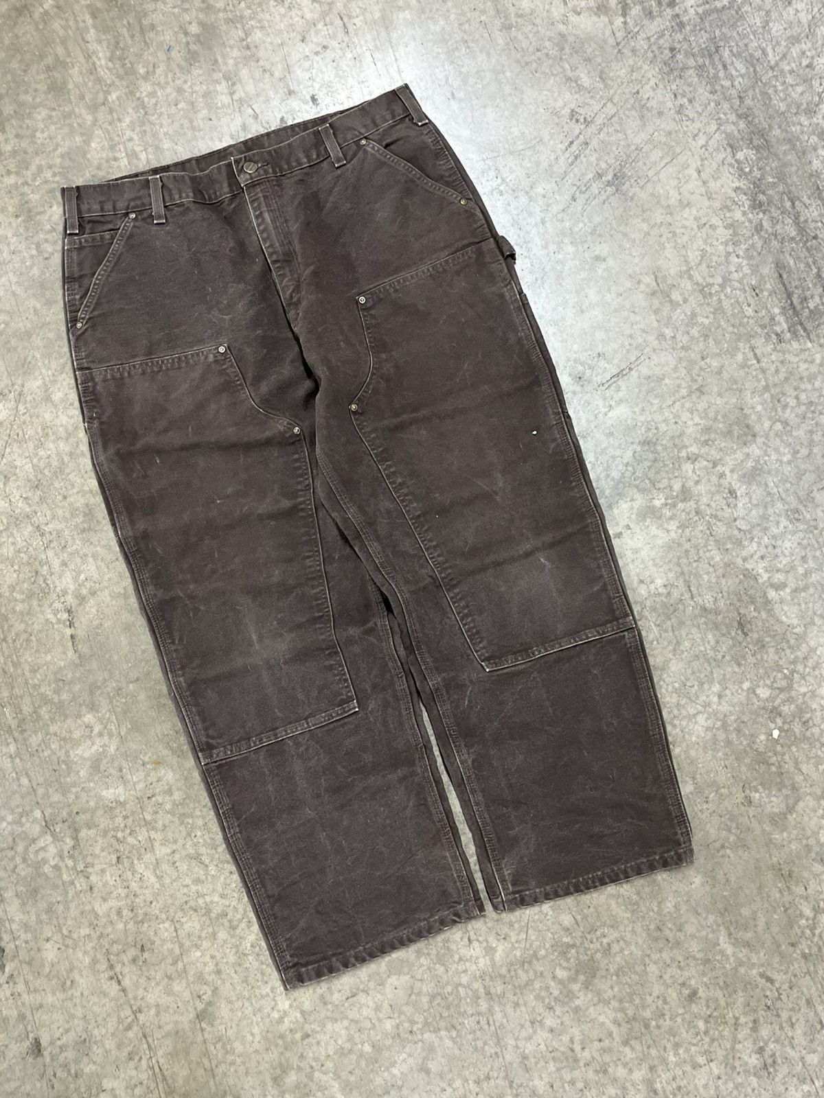 Carhartt Carhartt double knees mocha brown streetwear hype rare baggy Size US 36 / EU 52 - 3 Thumbnail