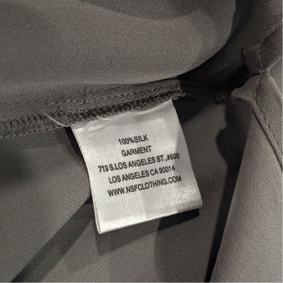 NSF NSF Gray Silk Mandarin Collar Button Up Roll Tab Sleeves Top Size S / US 4 / IT 40 - 8 Thumbnail