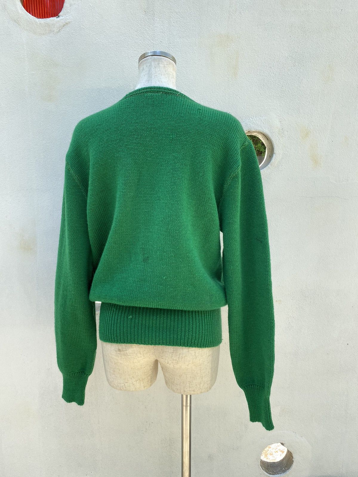 Designer × Vintage Nelson knitting Green Knit Sweater with Front Logo Patch Size M / US 6-8 / IT 42-44 - 11 Thumbnail