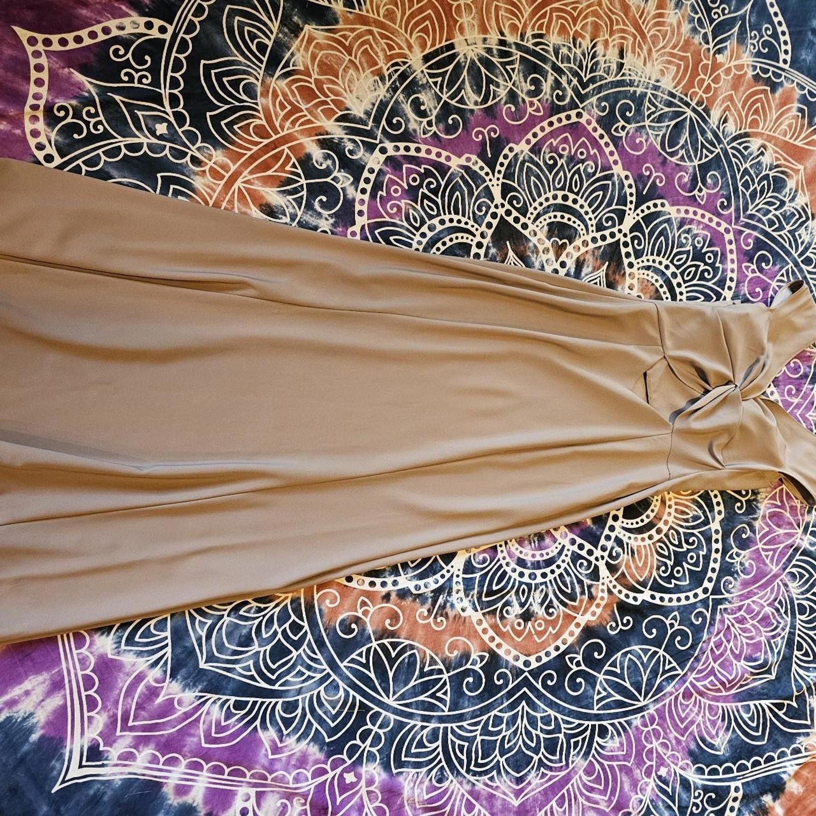 Designer Bari Jay Formal Tan Dress Size M / US 6-8 / IT 42-44 - 6 Thumbnail