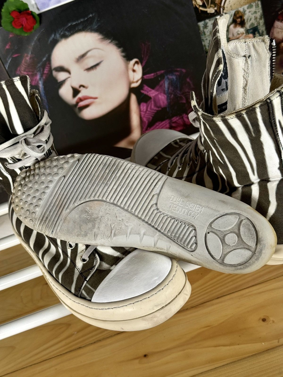 Rick Owens Drkshdw Zebra High Ramones Size US 10 / EU 43 - 13 Thumbnail