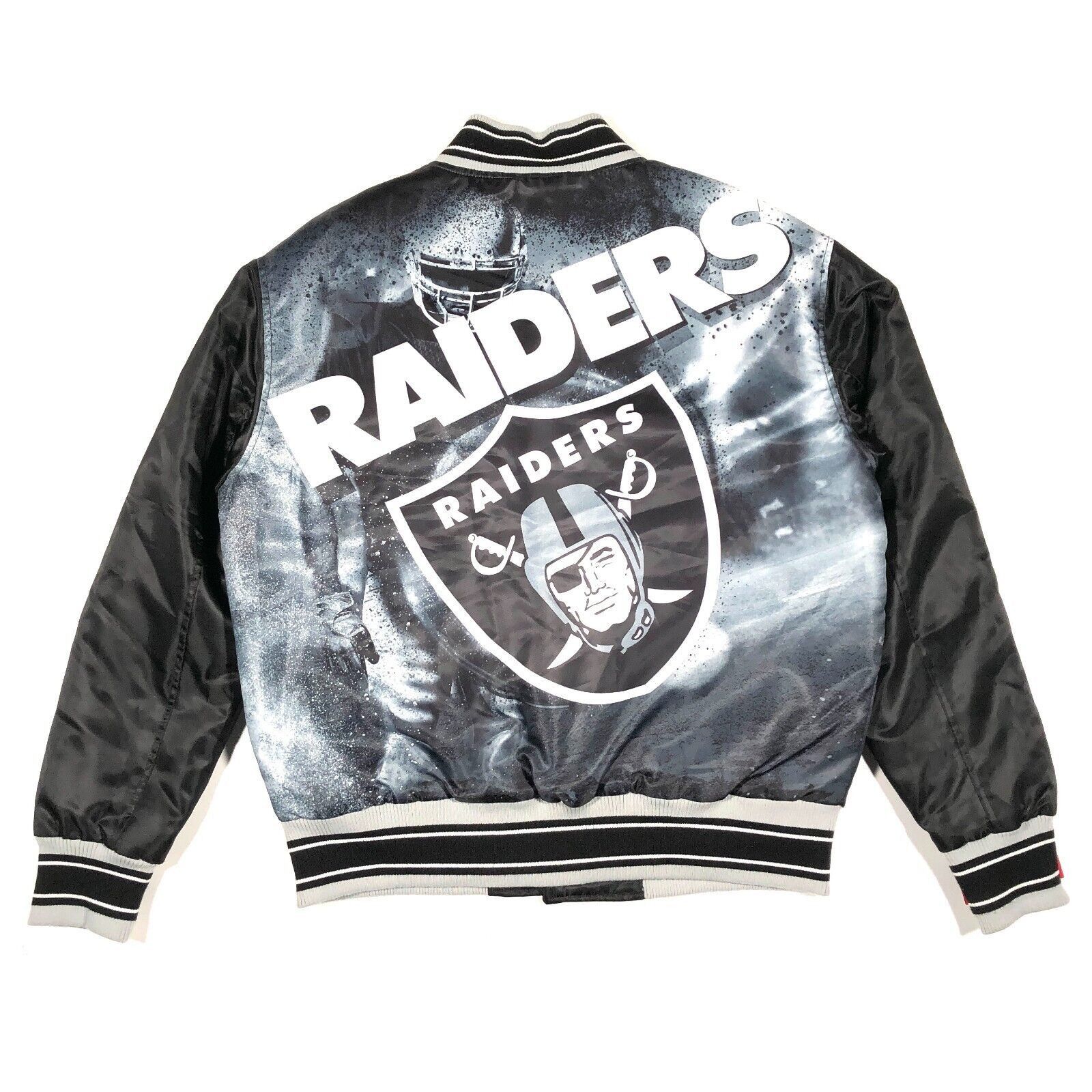NFL Oakland Raiders Team Apparel All Over Print Bomber Jacket Size US M / EU 48-50 / 2 - 6 Thumbnail
