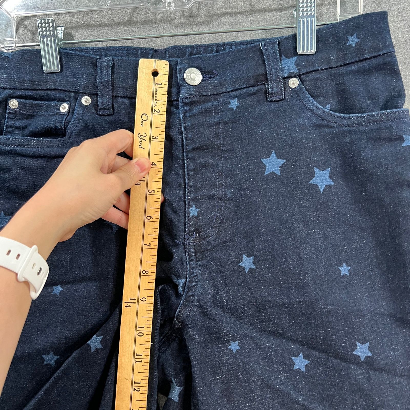 Other Denim & Co. Easy Stretch Denim Star Print Bermuda Shorts Size 34" / US 12 / IT 48 - 7 Thumbnail