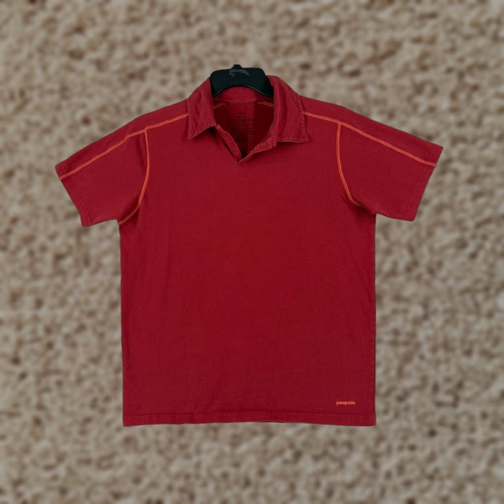 Patagonia Patagonia Polo Shirt Adult Medium Red Short Sleeve Polo Shirt, Patagonia, Red, Short Sleeve, Jersey, Regular Fit, Men, 36 in Chest, 26 in Length Size US M / EU 48-50 / 2 - 1 Thumbnail