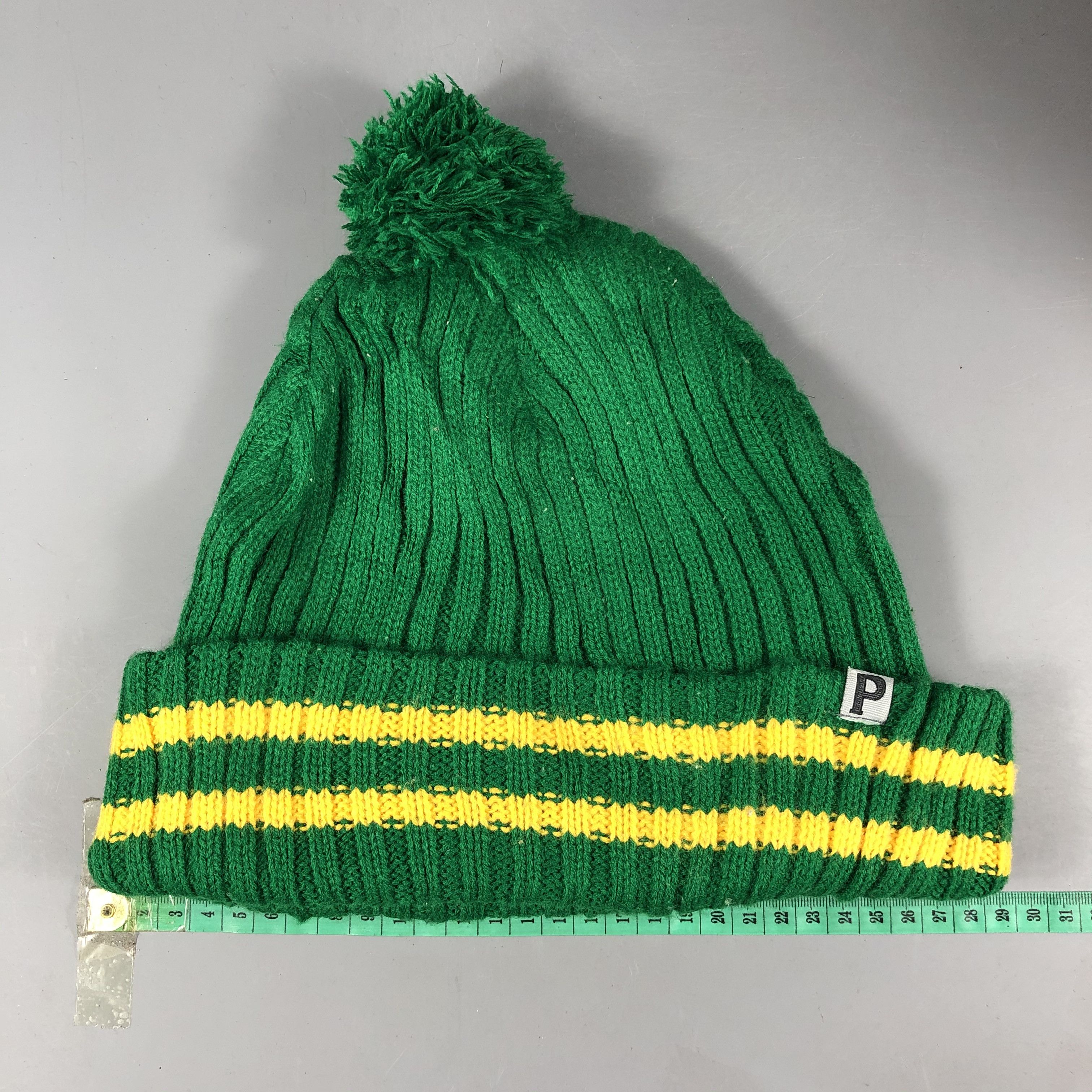 Japanese Brand Green Stripe Beanie Size ONE SIZE - 3 Thumbnail