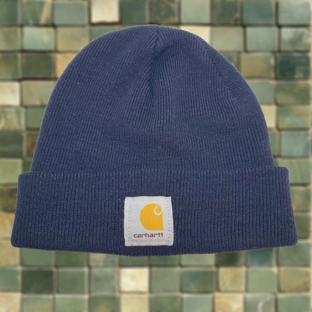 Carhartt Carhartt Hat Beanie Knit Acrylic Black OS Patch Logo Foldover Mens Size ONE SIZE - 1 Thumbnail