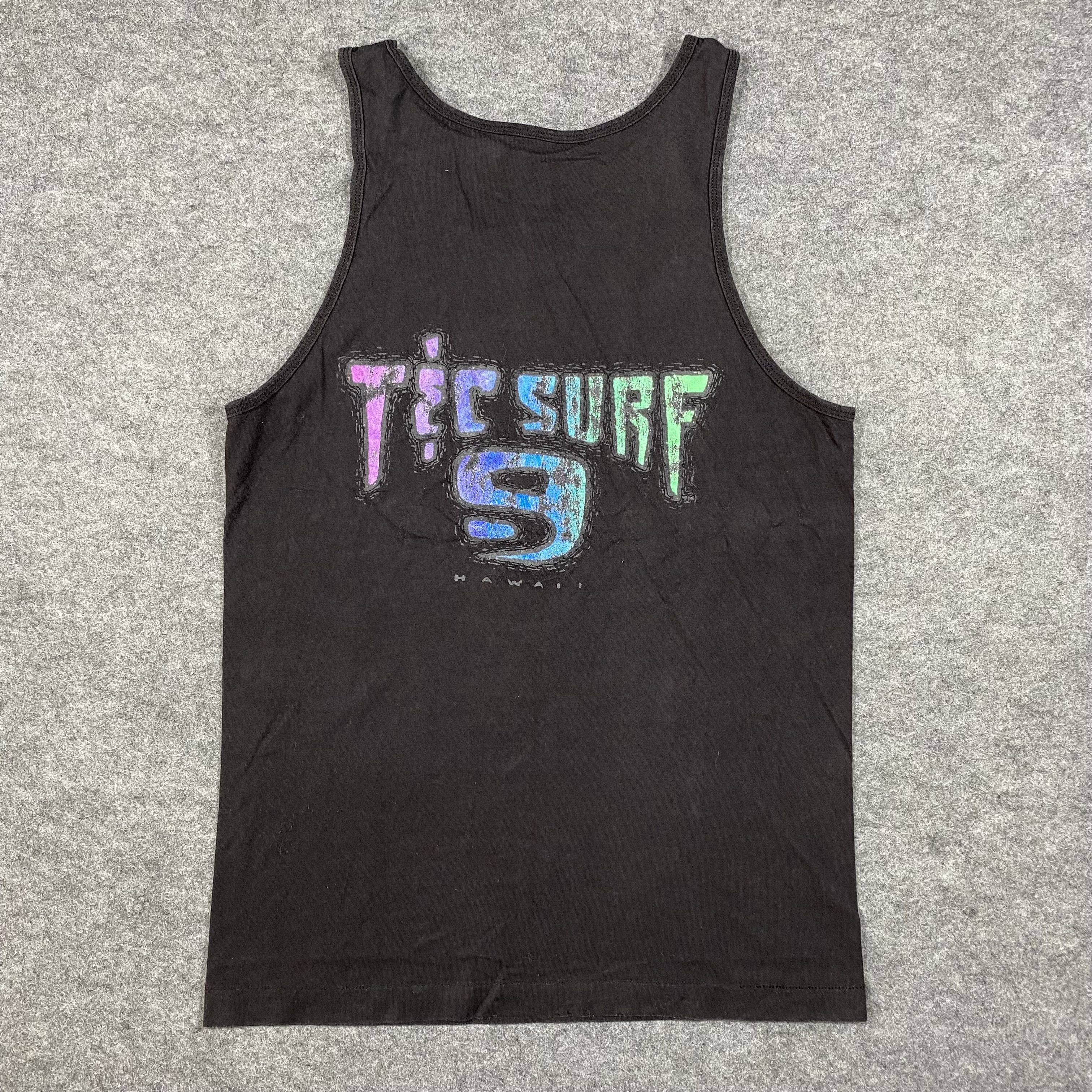 Fruit Of The Loom Vintage 90s T&C Surf Hawaii Tank Top Tee Black TSHIRT-M049 Size US L / EU 52-54 / 3 - 1 Thumbnail