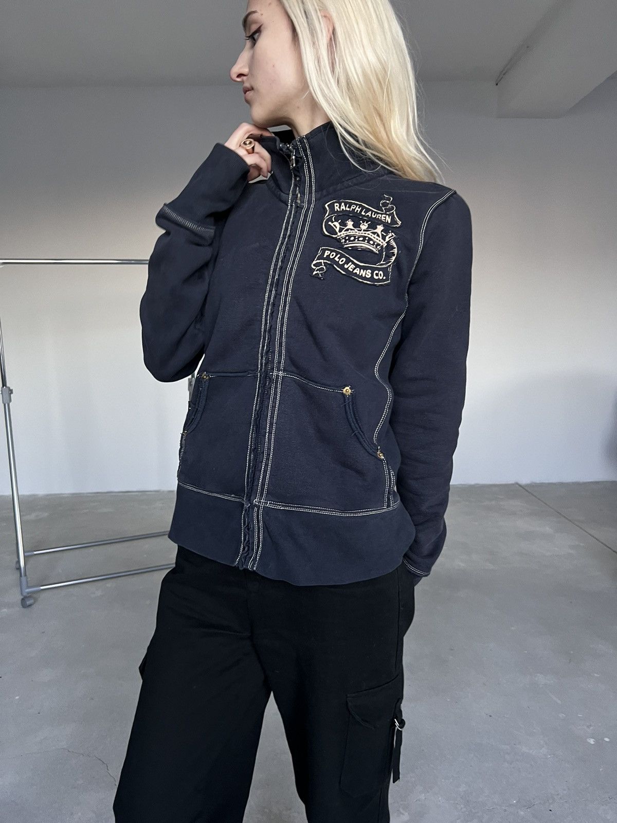 Polo Ralph Lauren Vintage Ralph Lauren Zip Up Distressed Size XL / US 12-14 / IT 48-50 - 2 Thumbnail