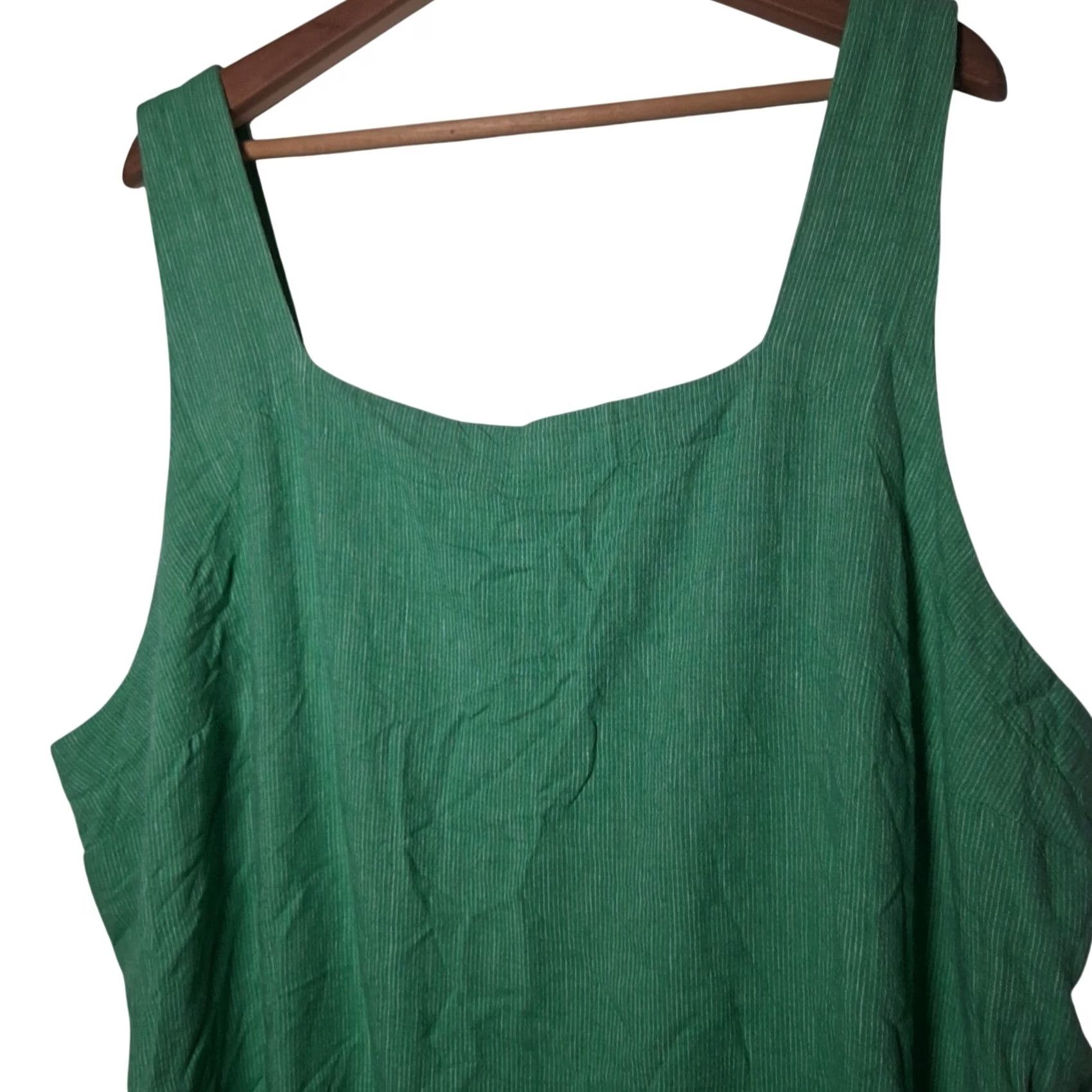 Vintage A New Day Tank Top Plus Size 3X Green Stripe Linen Rayon Lagenlook Tank Women XS-XL? Size XXL / US 16-18 / IT 52-54 - 2 Thumbnail