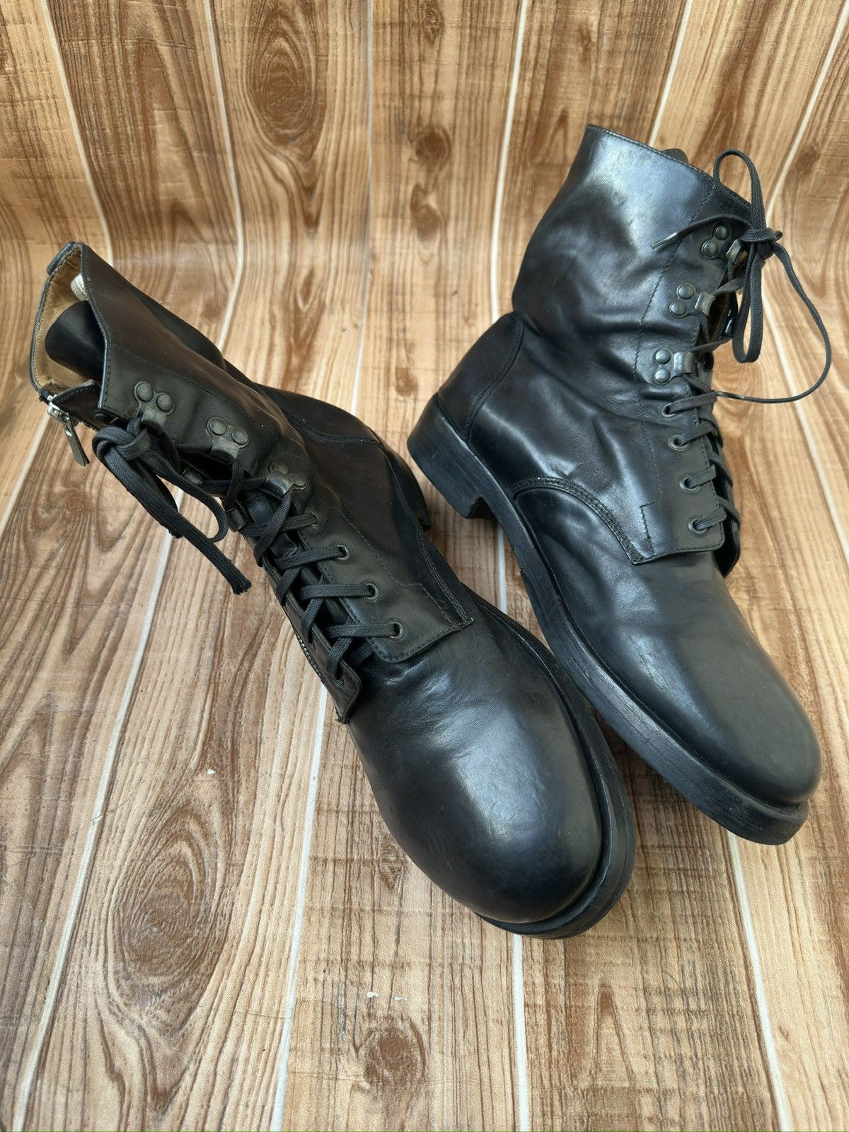 Barneys New York × Officine Creative Officine Creative x Barneys New York Black ZipUp Combat Boot Size US 11 / EU 44 - 7 Thumbnail
