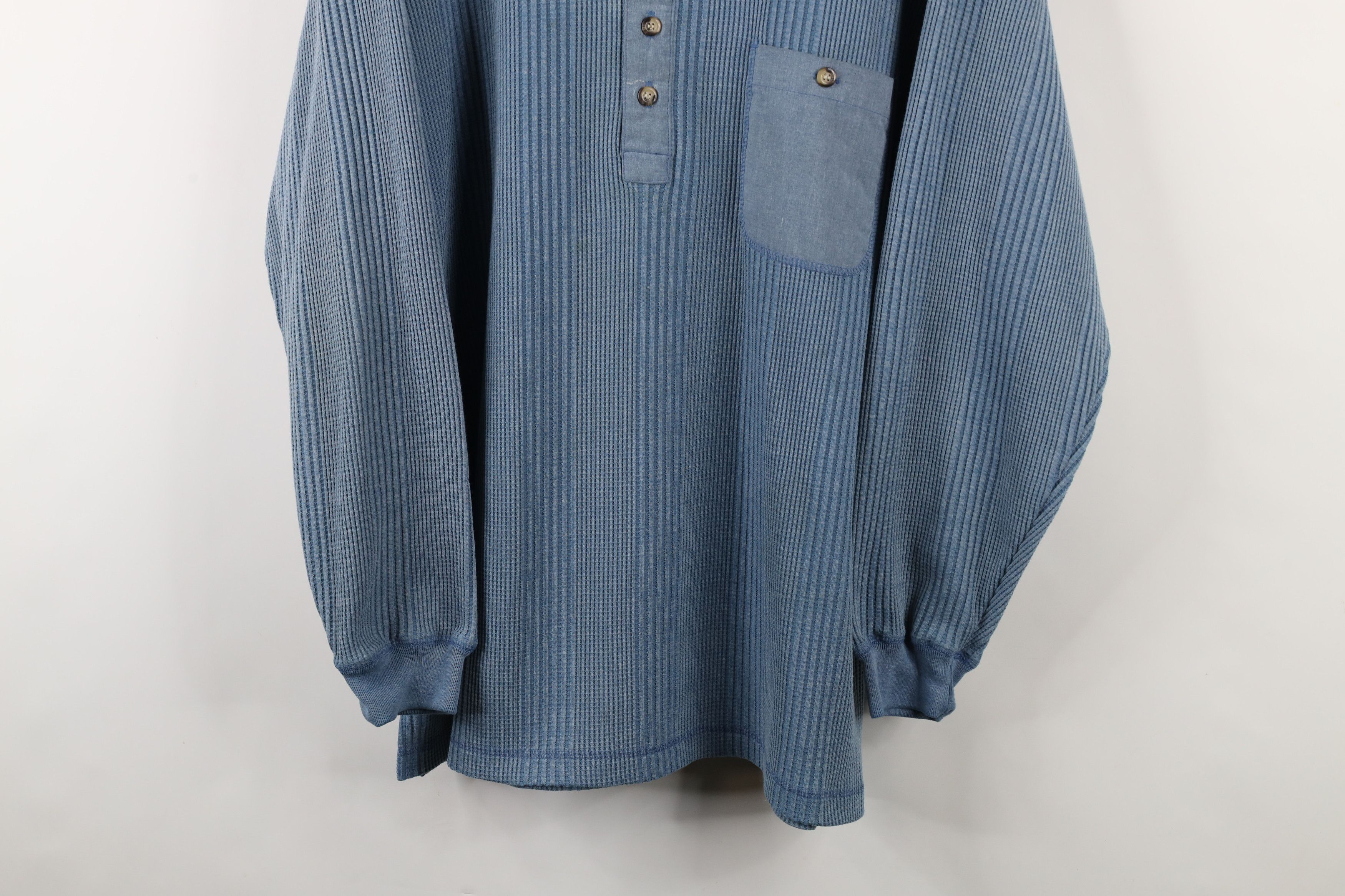 Vintage Vintage 90s Streetwear Ribbed Long Sleeve Henley T-Shirt Size US XL / EU 56 / 4 - 3 Thumbnail