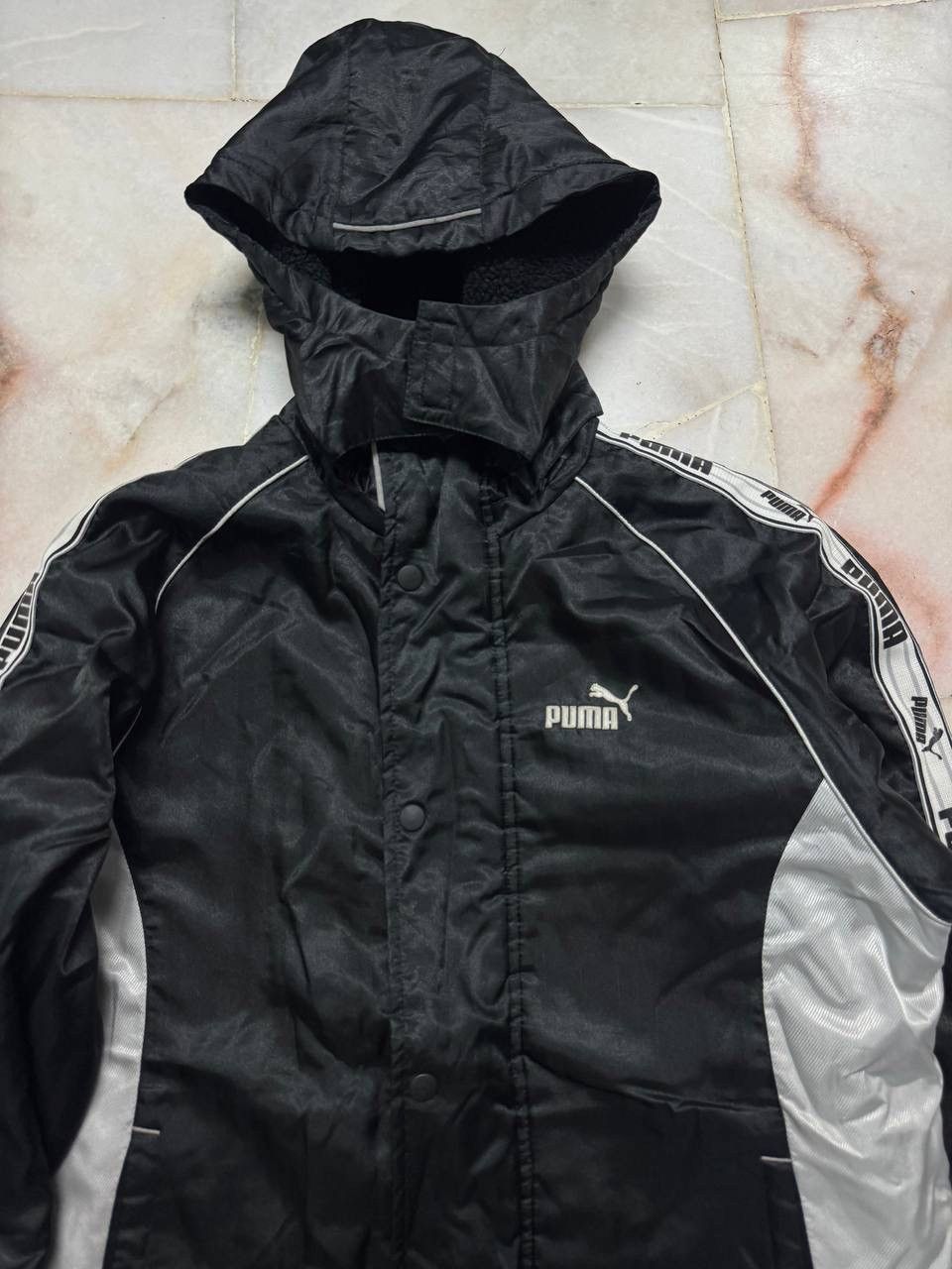 VINTAGE Y2K PUMA WINTER JACKET SIDETAPE BLACK