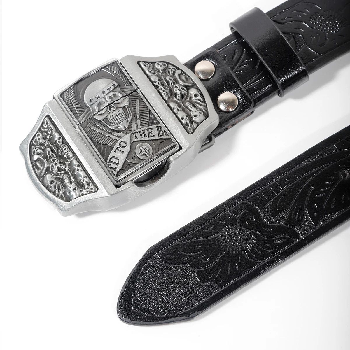 Other Waist Strap Skull Jeans Leather Belt Size ONE SIZE - 4 Thumbnail