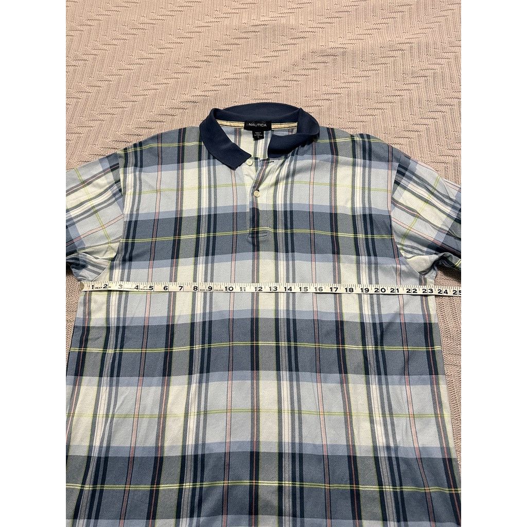 Nautica Nautica blue plaid short sleeve polo shirt size L Size US L / EU 52-54 / 3 - 5 Thumbnail