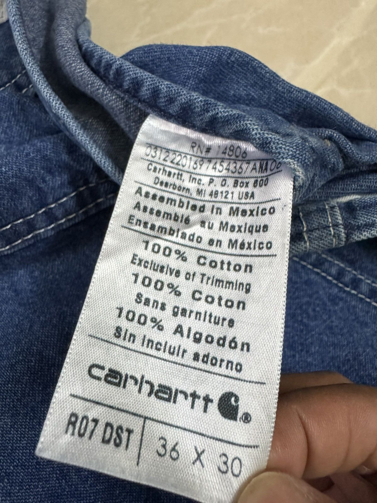 Carhartt Vintage 1990’s Carhartt Denim Bib Overall coverall Size US 36 / EU 52 - 6 Thumbnail